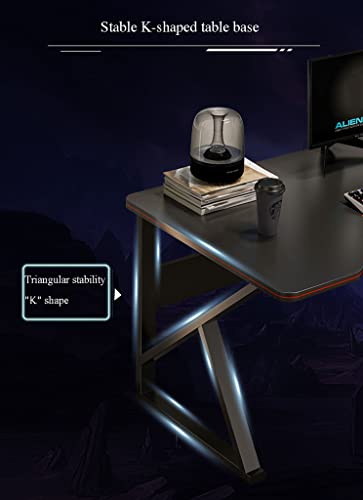 Gaming-Tisch mit Carbonfaser-Oberfläche, großer, Z-förmiger PC-Gaming-Arbeitsplatz mit Drahtgitter, L 140 cm Bild 4
