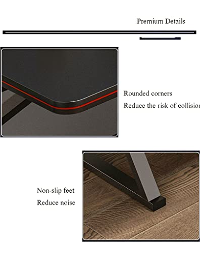 Gaming-Tisch mit Carbonfaser-Oberfläche, großer, Z-förmiger PC-Gaming-Arbeitsplatz mit Drahtgitter, L 140 cm Bild 7