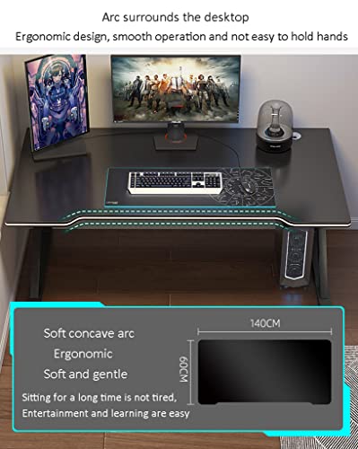 Gaming-Tisch mit komplettem Mauspad, ergonomischer PC-Arbeitsplatz, groß, gelb (100 cm) Bild 3