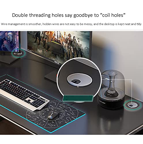 Gaming-Tisch mit komplettem Mauspad, ergonomischer PC-Arbeitsplatz, groß, gelb (100 cm) Bild 4