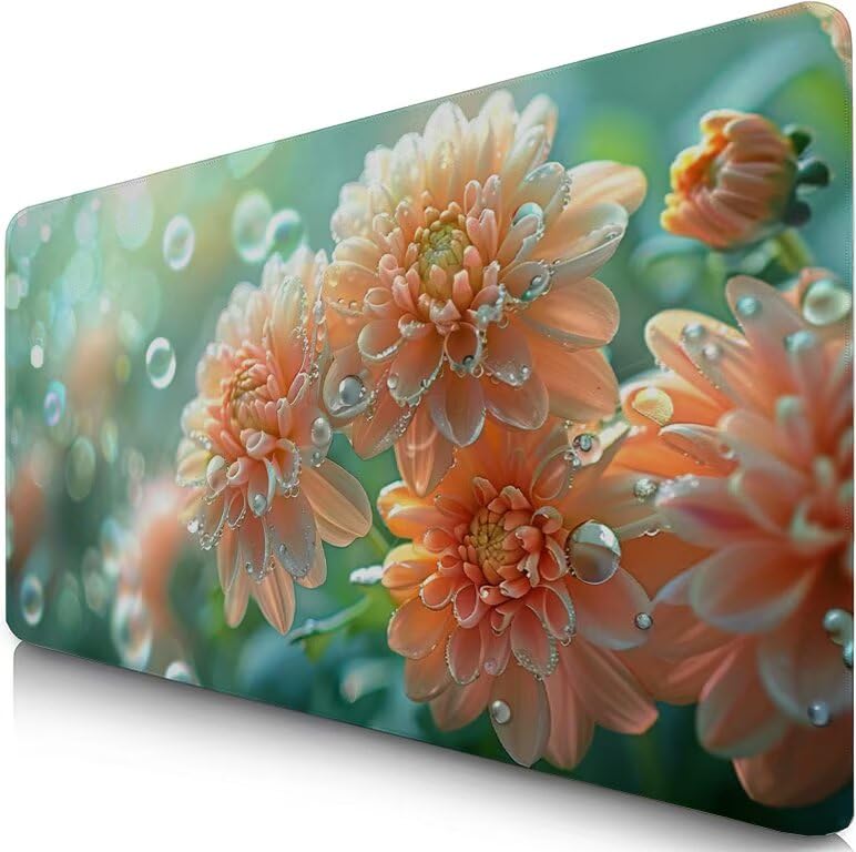Schreibtischunterlage Anlage Mauspad XXL 100x50cm Mousepad Blume Gaming Mauspad mit Nicht rutschender Unterlage, Vernähte Kanten WassXerdicht Anti-Rutsch Maus Pad für PC, Office Geschenke F0-1184 Bild 1