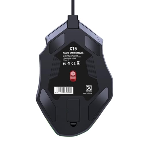 Naroote RGB-Gaming-Maus, 12 Programmierbare Tasten, 12800 DPI, Ergonomische Maus, 13 Lichteffekt-Mäuse mit 1000 Hz Abfragerate, Ideal für Computer, Laptop und PC Bild 6