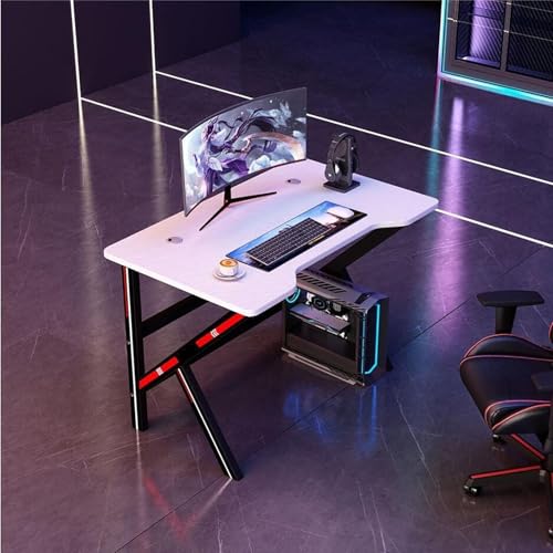 Gaming-Tisch aus Karbonfaser, stabil, 160 cm, Weiß, ideal für Mauspads, schlichtes Design, perfekt für Gamer und Heimbüro Bild 1