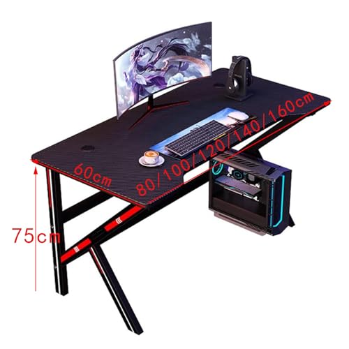 Gaming-Tisch aus Karbonfaser, stabil, 160 cm, Weiß, ideal für Mauspads, schlichtes Design, perfekt für Gamer und Heimbüro Bild 2