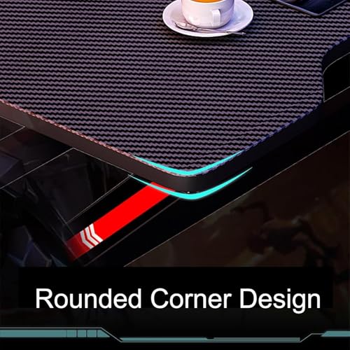 Gaming-Tisch aus Karbonfaser, stabil, 160 cm, Weiß, ideal für Mauspads, schlichtes Design, perfekt für Gamer und Heimbüro Bild 6