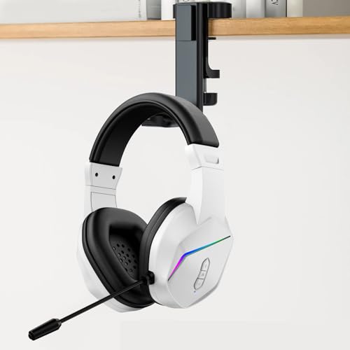 Sxhlseller Kabelloses Gaming-Headset |2,4 G + Bluetooth 5.4 Dual-Modus, 40-mm-Treiber und AI-Mikrofon mit Geräuschunterdrückung für PC mit RGB-Beleuchtung und 40 Stunden Spielzeit (White) Bild 7