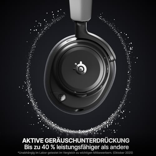 SteelSeries Arctis Nova Pro Omni – Hi‑Res-Wireless Gaming-Headset, 96 kHz/24 Bit, ANC, ClearCast Pro-Mic, KI-Geräuschunterdrückung, Mobile App, Mix 2,4 GHz + BT, OmniPlay PC+PS5+Xbox – Graphit Bild 5