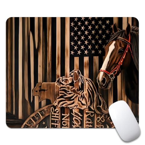 Gaming Mauspad Horse, Nationalflagge Office Mauspad Wasserdichte Vernähte Kanten Laptop Schreibunterlage, Für Büro, Kabellose Maus, Zuhause, 25x30cm Bild 1
