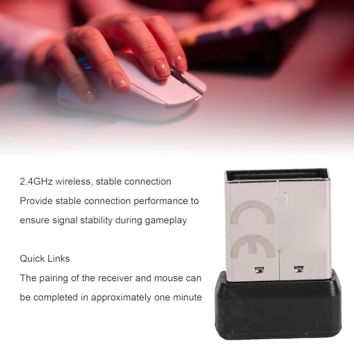Bewinner USB-Dongle-Mausempfänger, 2 4G-Wireless-Adapter für die G Pro X Superlight Gaming-Maus, mit Kompaktem Design und Schneller Kopplung über die G HUB-Software Bild 3