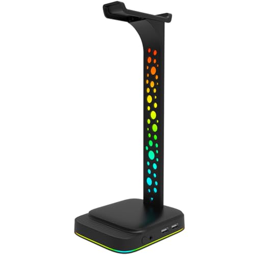 Kopfhörerständer mit RGB Display und 3,5-mm USB Anschluss Abs Material Stabile Basis Praktischer Headset Halter für Gaming und Schreibtisch Bild 1