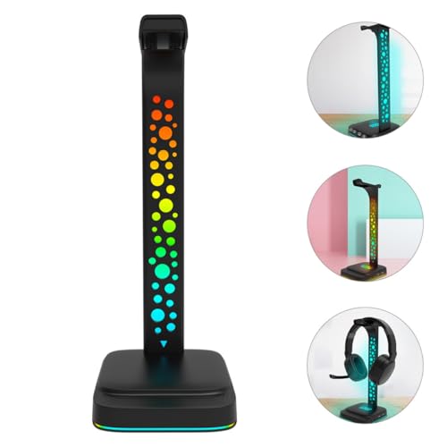 Kopfhörerständer mit RGB Display und 3,5-mm USB Anschluss Abs Material Stabile Basis Praktischer Headset Halter für Gaming und Schreibtisch Bild 6