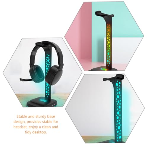 Kopfhörerständer mit RGB Display und 3,5-mm USB Anschluss Abs Material Stabile Basis Praktischer Headset Halter für Gaming und Schreibtisch Bild 7