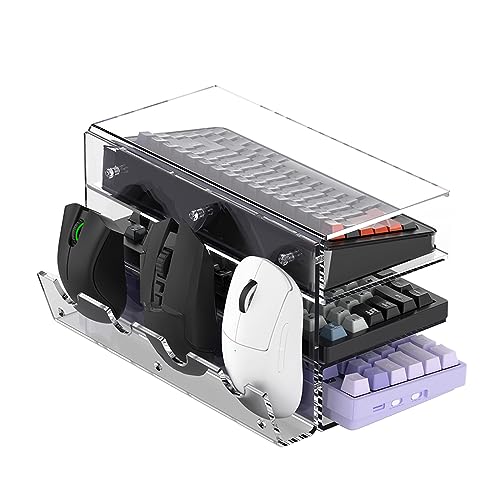 3-stufiger Tastatur Ausstellungsständer, mechanische Tastaturen, mehrschichtige Halterung, Maus Aufbewahrungsschrank, Aufbewahrungsregal, Gaming Plattenhalter, Gaming Zubehör und Maushalter Bild 2