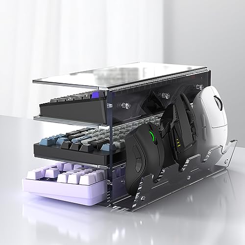 3-stufiger Tastatur Ausstellungsständer, mechanische Tastaturen, mehrschichtige Halterung, Maus Aufbewahrungsschrank, Aufbewahrungsregal, Gaming Plattenhalter, Gaming Zubehör und Maushalter Bild 4