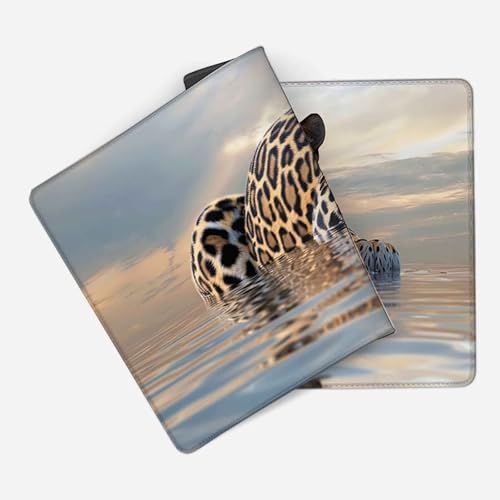 Mauspad 1000 x 500 Grau Mauspad Leopard Schreibtischunterlage mit Genähten Kanten Rutschfester Mousepad XXL, Tischunterlage Schreibtisch für PC, Maus und Tastatur, Home Office, Gaming Zubehör s5576 Bild 2