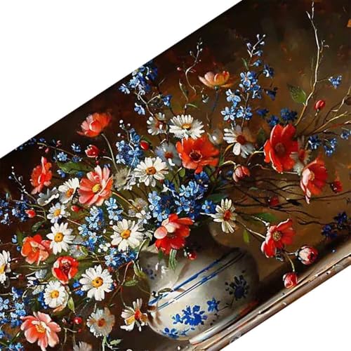 Mauspad 1000 x 500 Farbe Mauspad Blume Schreibtischunterlage mit Genähten Kanten Rutschfester Mousepad XXL, Tischunterlage Schreibtisch für PC, Maus und Tastatur, Home Office, Gaming Zubehör p5996 Bild 3