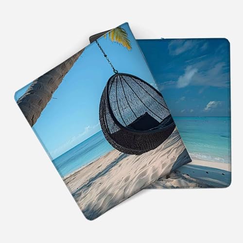 Mauspad 1000 x 500 Blau Mauspad Strand Schreibtischunterlage mit Genähten Kanten Rutschfester Mousepad XXL, Tischunterlage Schreibtisch für PC, Maus und Tastatur, Home Office, Gaming Zubehör l6444 Bild 2