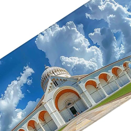 Mauspad 1000 x 500 Blau Mauspad Landschaft Schreibtischunterlage mit Genähten Kanten Rutschfester Mousepad XXL, Tischunterlage Schreibtisch für PC, Maus und Tastatur, Home Office, Gaming Zubehör s6584 Bild 3