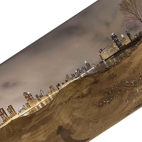 Mauspad 1000 x 500 Grau Mauspad Landschaft Schreibtischunterlage mit Genähten Kanten Rutschfester Mousepad XXL, Tischunterlage Schreibtisch für PC, Maus und Tastatur, Home Office, Gaming Zubehör e6402 Bild 3