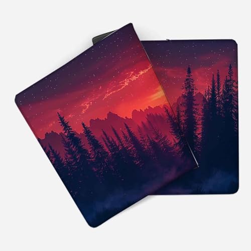 Mauspad 1000 x 500 Rot Mauspad Sonne Schreibtischunterlage mit Genähten Kanten Rutschfester Mousepad XXL, Tischunterlage Schreibtisch für PC, Maus und Tastatur, Home Office, Gaming Zubehör v6073 Bild 2