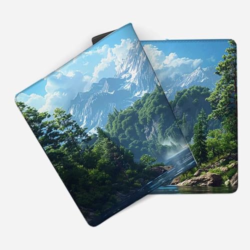 Mauspad 1000 x 500 Blau Mauspad Fallen Schreibtischunterlage mit Genähten Kanten Rutschfester Mousepad XXL, Tischunterlage Schreibtisch für PC, Maus und Tastatur, Home Office, Gaming Zubehör w6241 Bild 2