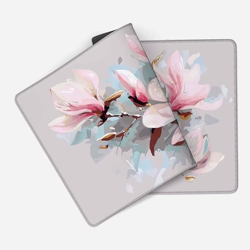 Mauspad 1000 x 500 Rosa Mauspad Blume Schreibtischunterlage mit Genähten Kanten Rutschfester Mousepad XXL, Tischunterlage Schreibtisch für PC, Maus und Tastatur, Home Office, Gaming Zubehör e5961 Bild 2