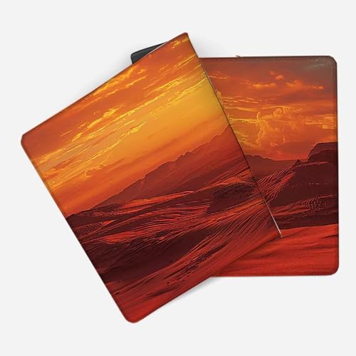 Mauspad 1000 x 500 Orange Farbe Mauspad Landschaft Schreibtischunterlage mit Genähten Kanten Rutschfester Mousepad XXL, Tischunterlage Schreibtisch für PC, Maus und Tastatur, Gaming Zubehör g5345 Bild 2