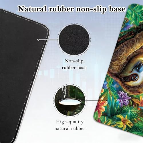 Gaming Mauspad, 100x200cmx3mm GroßEs Mousepad,wasserdichte Gewebe, Rutschfester Gummiunterseite, BüRobedarf, Verbesserte PräZision Und Geschwindigkeit, Faule Blumen JX2B-611 Bild 5