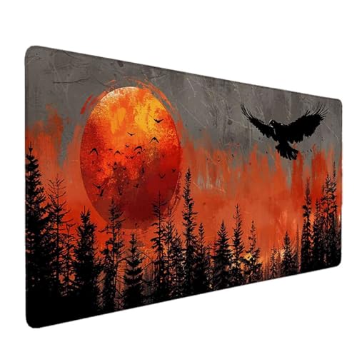 Mauspad 1000 x 500 Sonne Mauspad Vogel Schreibtischunterlage mit Genähten Kanten Rutschfester Mousepad XXL, Tischunterlage Schreibtisch für PC, Maus und Tastatur, Home Office, Gaming Zubehör p6059 Bild 1