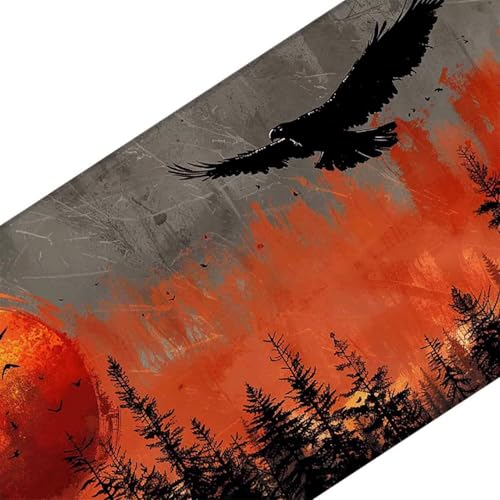 Mauspad 1000 x 500 Sonne Mauspad Vogel Schreibtischunterlage mit Genähten Kanten Rutschfester Mousepad XXL, Tischunterlage Schreibtisch für PC, Maus und Tastatur, Home Office, Gaming Zubehör p6059 Bild 3