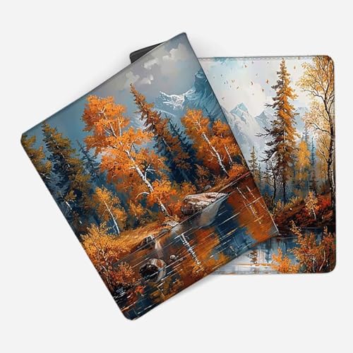 Mauspad 1000 x 500 Orange Farbe Mauspad Landschaft Schreibtischunterlage mit Genähten Kanten Rutschfester Mousepad XXL, Tischunterlage Schreibtisch für PC, Maus und Tastatur, Gaming Zubehör p5366 Bild 2