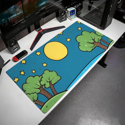 Gaming Mauspad, 100x200cmx3mm GroßEs Mousepad,wasserdichte Gewebe, Rutschfester Gummiunterseite, BüRobedarf, Verbesserte PräZision Und Geschwindigkeit, Wald Sterne JX2B-613 Bild 3
