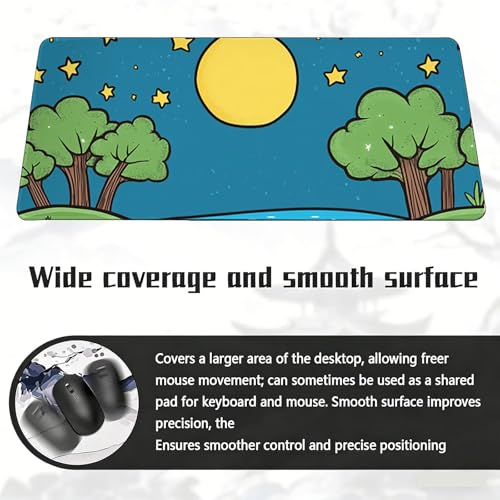 Gaming Mauspad, 100x200cmx3mm GroßEs Mousepad,wasserdichte Gewebe, Rutschfester Gummiunterseite, BüRobedarf, Verbesserte PräZision Und Geschwindigkeit, Wald Sterne JX2B-613 Bild 6