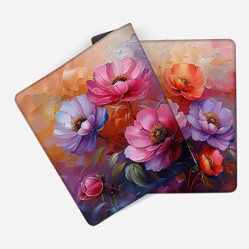 Mauspad 1000 x 500 Rosa Mauspad Blume Schreibtischunterlage mit Genähten Kanten Rutschfester Mousepad XXL, Tischunterlage Schreibtisch für PC, Maus und Tastatur, Home Office, Gaming Zubehör w6430 Bild 2