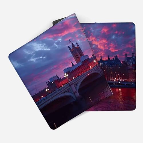 Mauspad 1000 x 500 Lila Mauspad Big Ben Schreibtischunterlage mit Genähten Kanten Rutschfester Mousepad XXL, Tischunterlage Schreibtisch für PC, Maus und Tastatur, Home Office, Gaming Zubehör v5632 Bild 2
