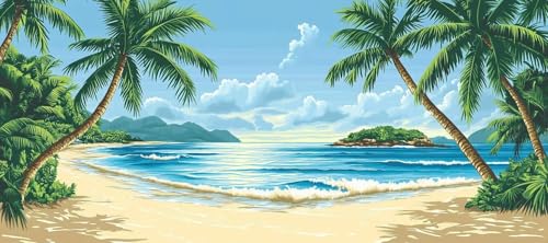 Gaming Mauspad, 100x200cmx3mm GroßEs Mousepad,wasserdichte Gewebe, Rutschfester Gummiunterseite, BüRobedarf, Verbesserte PräZision Und Geschwindigkeit, Strandblick JX2B-589 Bild 1