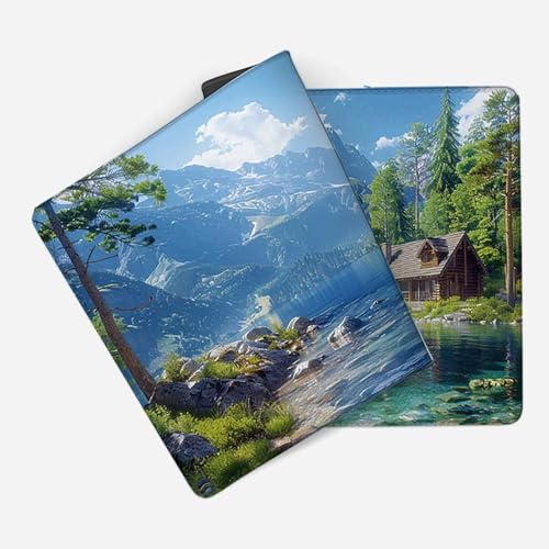 Mauspad 1200 x 600 Blau Mauspad Landschaft Schreibtischunterlage mit Genähten Kanten Rutschfester Mousepad XXL, Tischunterlage Schreibtisch für PC, Maus und Tastatur, Home Office, Gaming Zubehör e5304 Bild 2