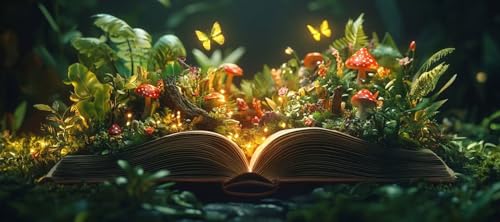 Gaming Mauspad, 100x200cmx3mm GroßEs Mousepad,wasserdichte Gewebe, Rutschfester Gummiunterseite, BüRobedarf, Verbesserte PräZision Und Geschwindigkeit, Wald Fantasy JX2B-581 Bild 1