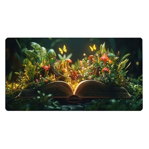 Gaming Mauspad, 100x200cmx3mm GroßEs Mousepad,wasserdichte Gewebe, Rutschfester Gummiunterseite, BüRobedarf, Verbesserte PräZision Und Geschwindigkeit, Wald Fantasy JX2B-581 Bild 2