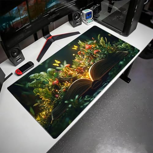 Gaming Mauspad, 100x200cmx3mm GroßEs Mousepad,wasserdichte Gewebe, Rutschfester Gummiunterseite, BüRobedarf, Verbesserte PräZision Und Geschwindigkeit, Wald Fantasy JX2B-581 Bild 3