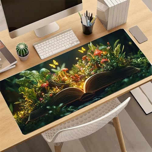 Gaming Mauspad, 100x200cmx3mm GroßEs Mousepad,wasserdichte Gewebe, Rutschfester Gummiunterseite, BüRobedarf, Verbesserte PräZision Und Geschwindigkeit, Wald Fantasy JX2B-581 Bild 4