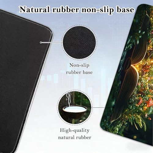 Gaming Mauspad, 100x200cmx3mm GroßEs Mousepad,wasserdichte Gewebe, Rutschfester Gummiunterseite, BüRobedarf, Verbesserte PräZision Und Geschwindigkeit, Wald Fantasy JX2B-581 Bild 5