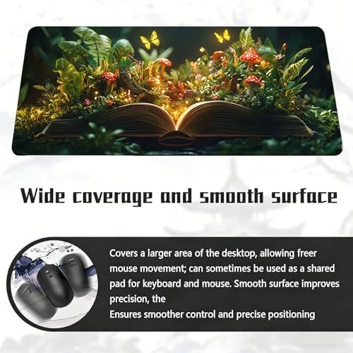 Gaming Mauspad, 100x200cmx3mm GroßEs Mousepad,wasserdichte Gewebe, Rutschfester Gummiunterseite, BüRobedarf, Verbesserte PräZision Und Geschwindigkeit, Wald Fantasy JX2B-581 Bild 6