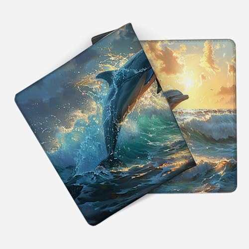 Mauspad 1200 x 600 Meer Mauspad Delphin Schreibtischunterlage mit Genähten Kanten Rutschfester Mousepad XXL, Tischunterlage Schreibtisch für PC, Maus und Tastatur, Home Office, Gaming Zubehör g6011 Bild 2