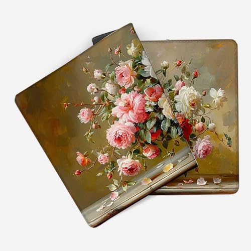 Mauspad 1200 x 600 Rosa Mauspad Blume Schreibtischunterlage mit Genähten Kanten Rutschfester Mousepad XXL, Tischunterlage Schreibtisch für PC, Maus und Tastatur, Home Office, Gaming Zubehör v5290 Bild 2
