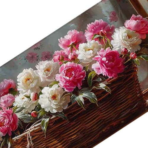 Mauspad 1200 x 600 Rosa Mauspad Blume Schreibtischunterlage mit Genähten Kanten Rutschfester Mousepad XXL, Tischunterlage Schreibtisch für PC, Maus und Tastatur, Home Office, Gaming Zubehör e6375 Bild 3