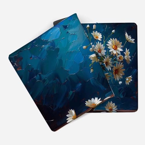 Mauspad 1000 x 500 Blau Mauspad Gänseblümchen Schreibtischunterlage mit Genähten Kanten Rutschfester Mousepad XXL, Tischunterlage Schreibtisch für Maus, Tastatur, Home Office, Gaming Zubehör l6381 Bild 2