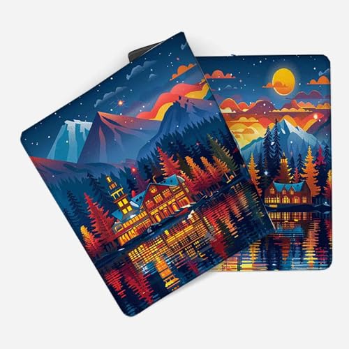 Mauspad 1200 x 600 Farbe Mauspad Landschaft Schreibtischunterlage mit Genähten Kanten Rutschfester Mousepad XXL, Tischunterlage Schreibtisch für Maus und Tastatur, Home Office, Gaming Zubehör v6109 Bild 2