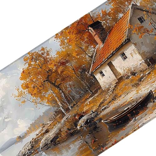 Mauspad 1200 x 600 Orange Farbe Mauspad Haus Schreibtischunterlage mit Genähten Kanten Rutschfester Mousepad XXL, Tischunterlage Schreibtisch für Maus und Tastatur, Home Office, Gaming Zubehör o6571 Bild 3
