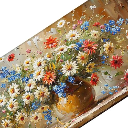 Mauspad 1000 x 500 Farbe Mauspad Blume Schreibtischunterlage mit Genähten Kanten Rutschfester Mousepad XXL, Tischunterlage Schreibtisch für PC, Maus und Tastatur, Home Office, Gaming Zubehör l6003 Bild 3